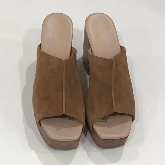 Brown Suede Clogs, Square-toe, Sam Edelman, Size 8.5 - Picture 6 of 12